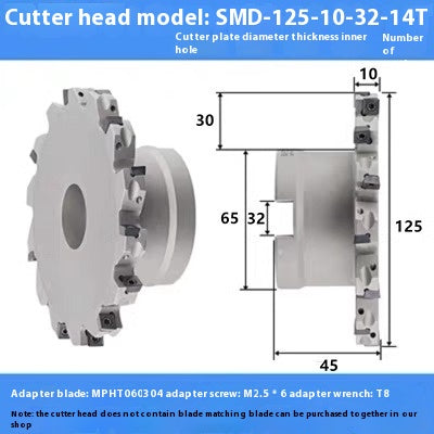 2079-CNC sleeve SMD side and face milling cutterhead CNC indexable chip SMC cutterhead T-slot grooving MPHT06 Shandong Denso Pricision Tools Co.,Ltd.